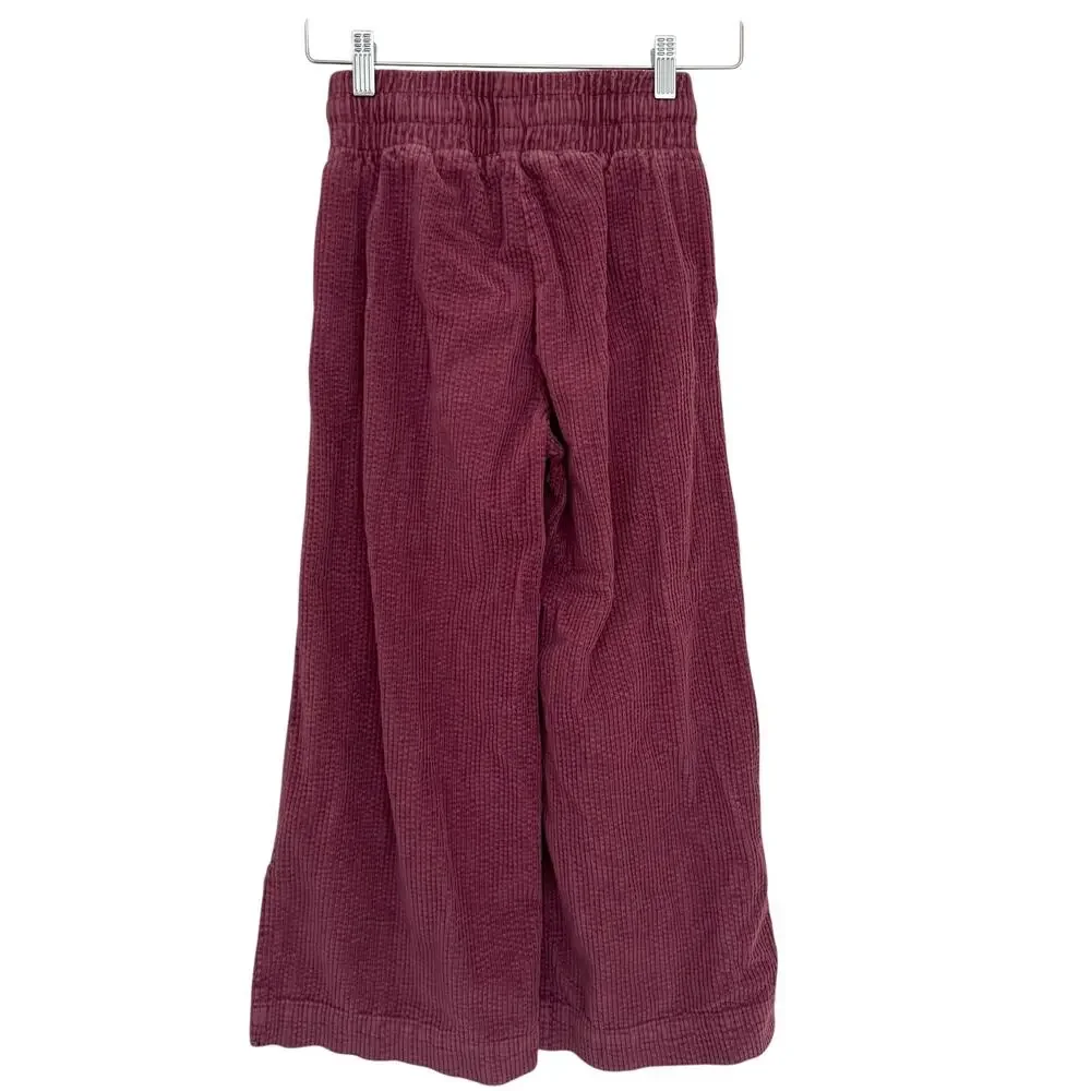 ZARA Girls s ize 10 Rose Pink Cord Wide Leg Pants
